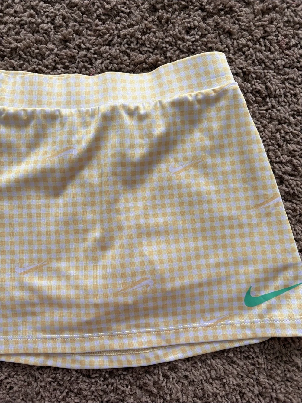 Nike Yellow Gingham Skirt with Teal Swoosh - Picture 3 of 5